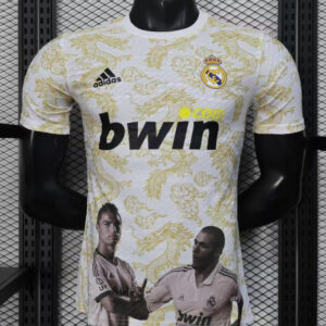 25/26 Real Madrid White with Golden Dragon Pattern