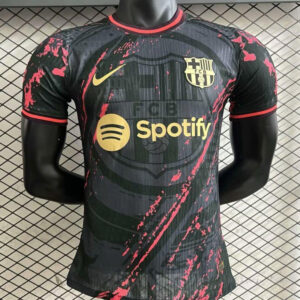 25/26 FC Barcelona Black with Pink Splash Design