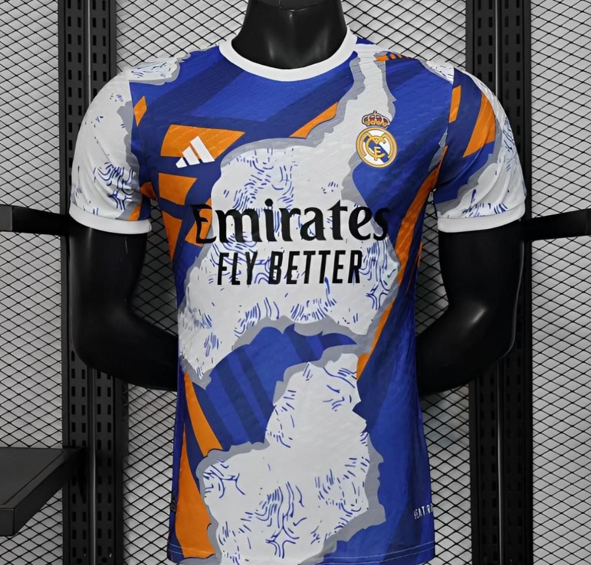 25/26 Real Madrid Limited Edition Blue Orange Abstract Pattern