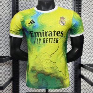25/26 Real Madrid Goalkeeper - Emirates Neon Yellow Marble Design