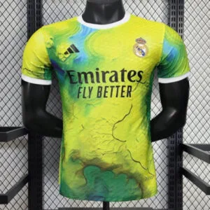 25/26 Real Madrid Goalkeeper - Emirates Neon Yellow Marble Design