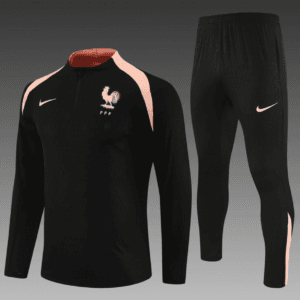 2025/26 France Black Half Pull Training Suit